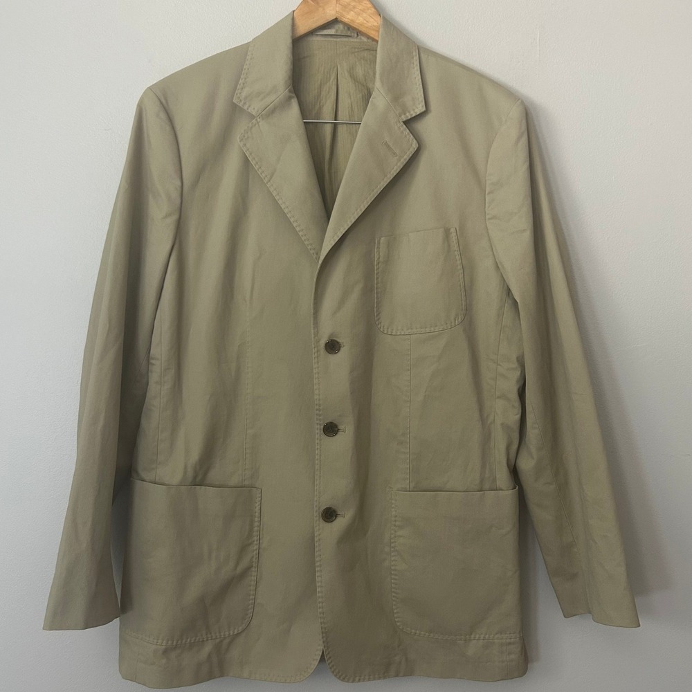 Martin + Osa Sport Coat Mens 42 Khaki Cotton 3 Button Casual Blazer Chore Jacket